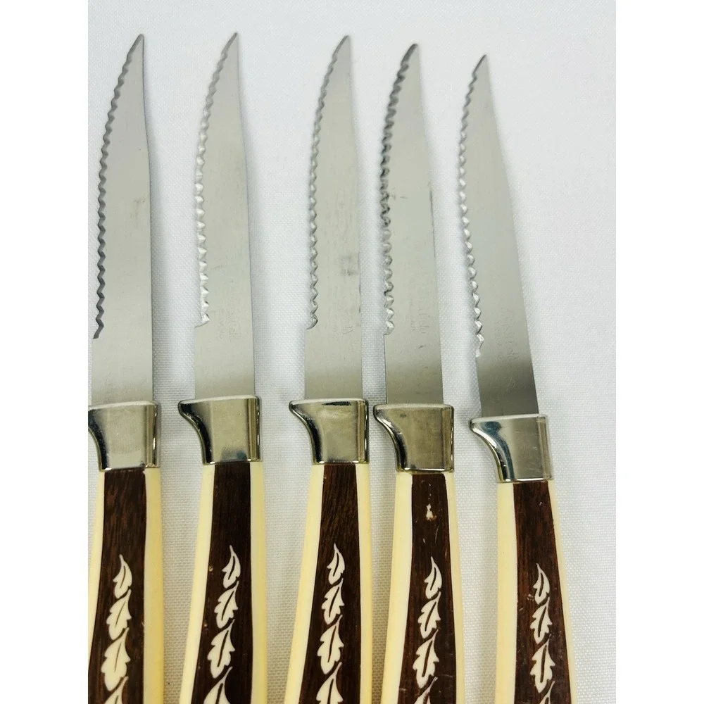 Regent Sheffield Silverware Set Vintage MCM Leaf Pattern 18pc Knives Serving Set